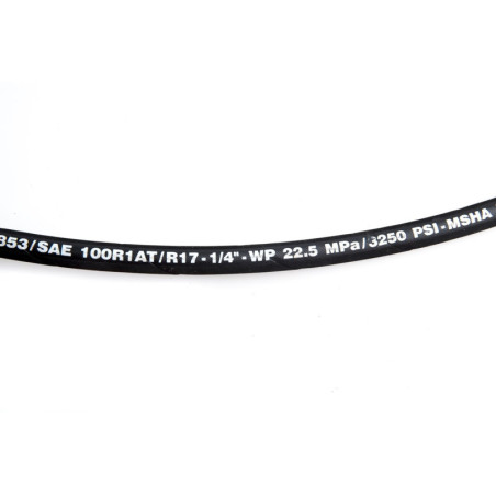 Sale of hydraulic hoses ID: 1/4" Max. Pressure: 225 Bar (3250 psi) Buy by length.