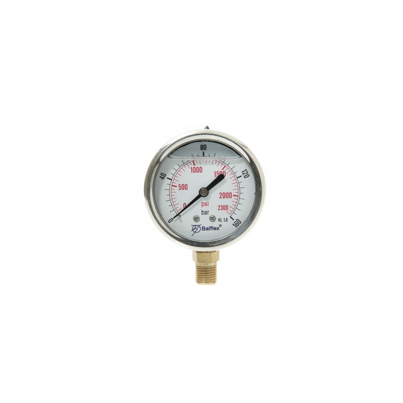 Comprar manómetro 0 -160 BAR, esfera de 63mm (2.5"), conector 1/4"