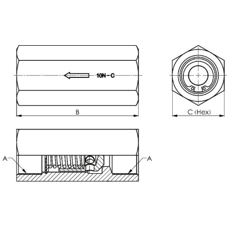 Válvula antirretorno de 3/8" (Check Valve)