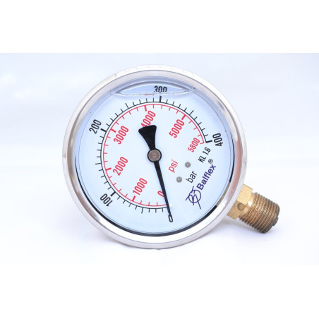 Comprar manómetro 0 -400 BAR, esfera de 100 mm y conexión 1/2" GAS (BSP)