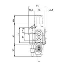Distribuidor Hidráulico 45 lts/min, 1/2" Corta Leña (Para astilladora)