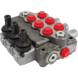 Monoblock directional control valve, 3 spools,  4-way, 3 position, tandem center, Walvoil.