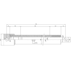 Cilindro hco. Telescópico 2 sec. Ø70mm x 710 mm carrera