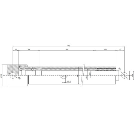 Cilindro hco. Telescópico 2 sec. Ø70mm x 710 mm carrera