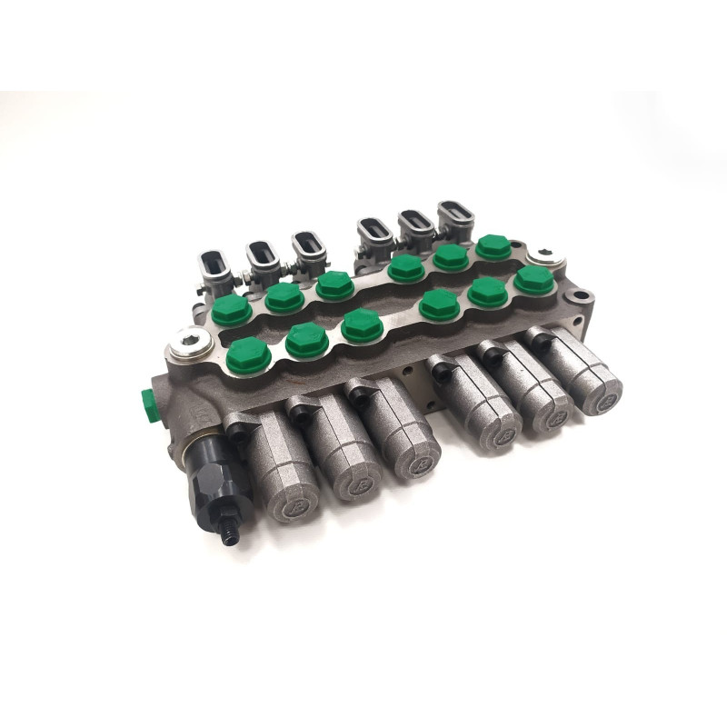 Distribuidor Hidráulico 6 palancas, servicios de 3/8", centro abierto