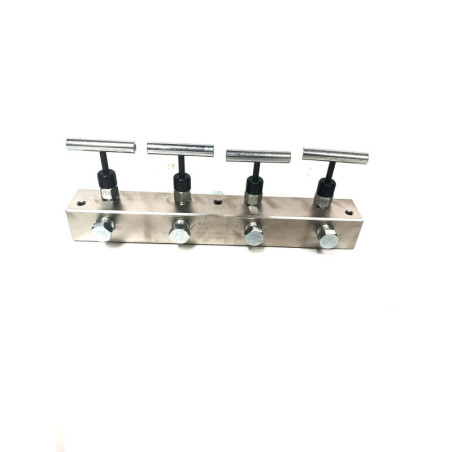 Hydraulic Manifold 4 Adjustable Outlets, Max Pressure 700 Bar