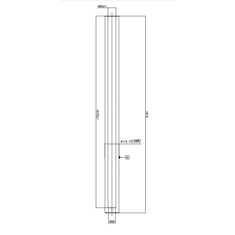 Mecanizado Taladro Pasante Ø58 y Taladro Ø65 mm x 1573 mm.