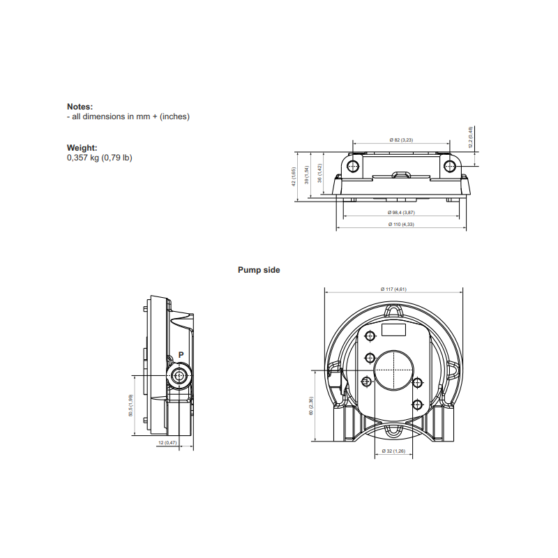 Motor-Pump 2200 W, 24 VDC, 4 L/min @ 200 bar. More Pressure is Possible