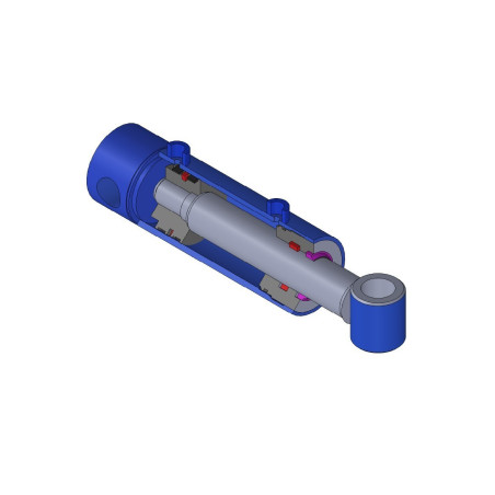Hydraulic cylinder O.D. 25-40-700 with 50 mm spacer sleeve