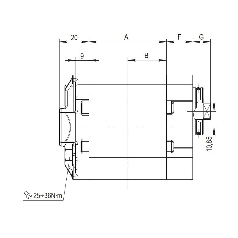 Hydraulic Pump 3.75 L/min (2,5 cc/rev) Shaft Type - Tapered 1:8, Port Type - GAS (BSP)