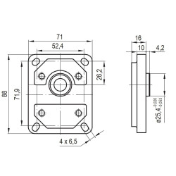 Bomba Hidráulica 3,15 L/min (2,1 cc/rev) Eje Cónico 1:8,Puertos - GAS (BSP)