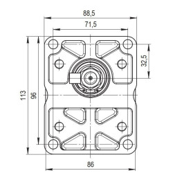 Bomba Hidráulica 18,75 L/min (12,5 cc/rev), 250bar, Eje Recto Ø15,87 mm SAE A , Puertos - GAS (BSP)