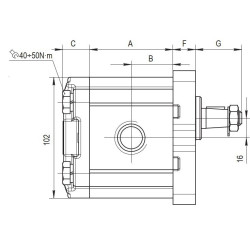 Bomba Hidráulica 15 L/min (10 cc/rev), 250bar, Eje Recto Ø15,87 mm SAE A , Puertos - GAS (BSP)