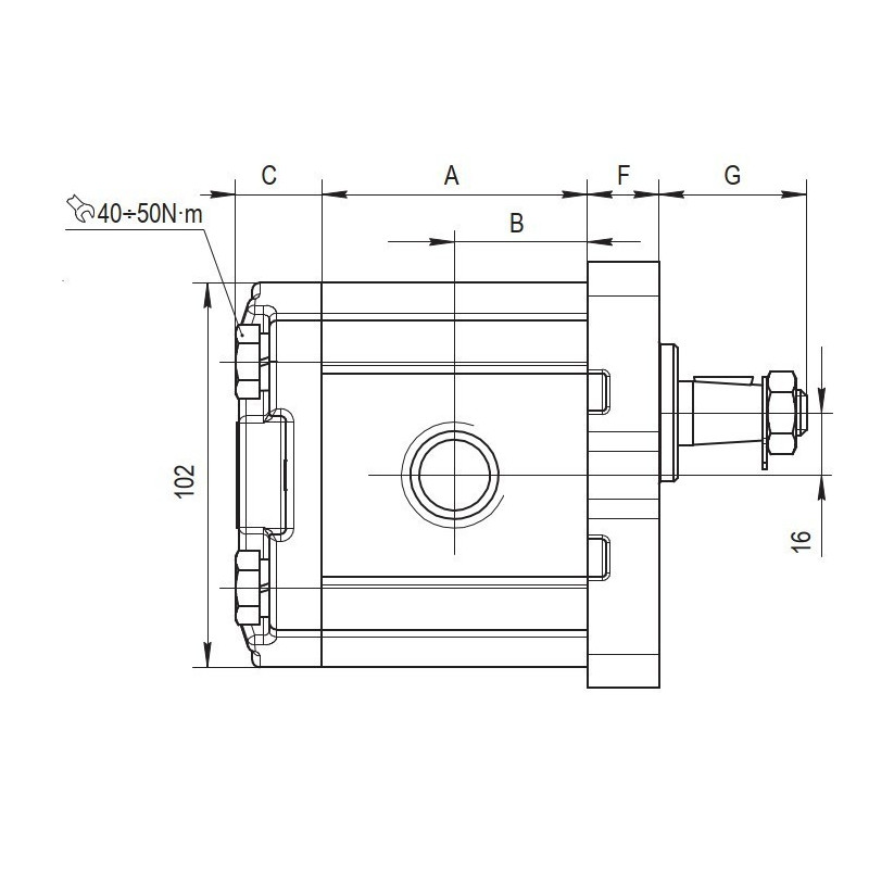 Bomba Hidráulica 15 L/min (10 cc/rev), 250bar, Eje Recto Ø15,87 mm SAE A , Puertos - GAS (BSP)