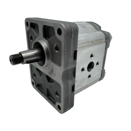 Bomba Hidráulica 15 L/min (10 cc/rev) 250 bar, Eje Cónico 1:8, Puertos Bridados en Cruz