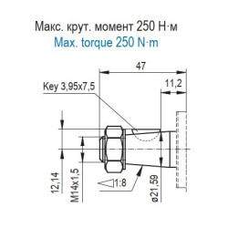 Bomba Hidráulica 24 L/min (16 cc/rev), 250bar, Eje Cónico 1:8, Puertos GAS, Brida Europea