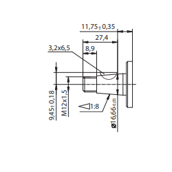 Bomba Hidráulica 30 L/min (20cc/rev), 250 bar, Eje Cónico 1:8, Puertos Brida de montaje europeo