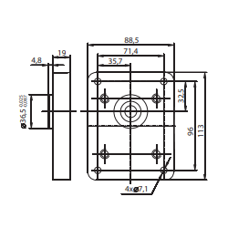 Bomba Hidráulica 30 L/min (20cc/rev), 250 bar, Ejerecto SAE, Puertos Brida de montaje europeo
