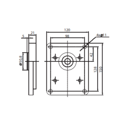 Bomba Hidráulica 24 L/min (16 cc/rev), 250 bar, Eje conico 1.8, Puertos Brida de montaje europeo