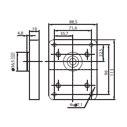 Bomba Hidráulica 24 L/min (16 cc/rev), 250bar, Eje Cónico 1:8, Puertos Métricos, Brida Europea