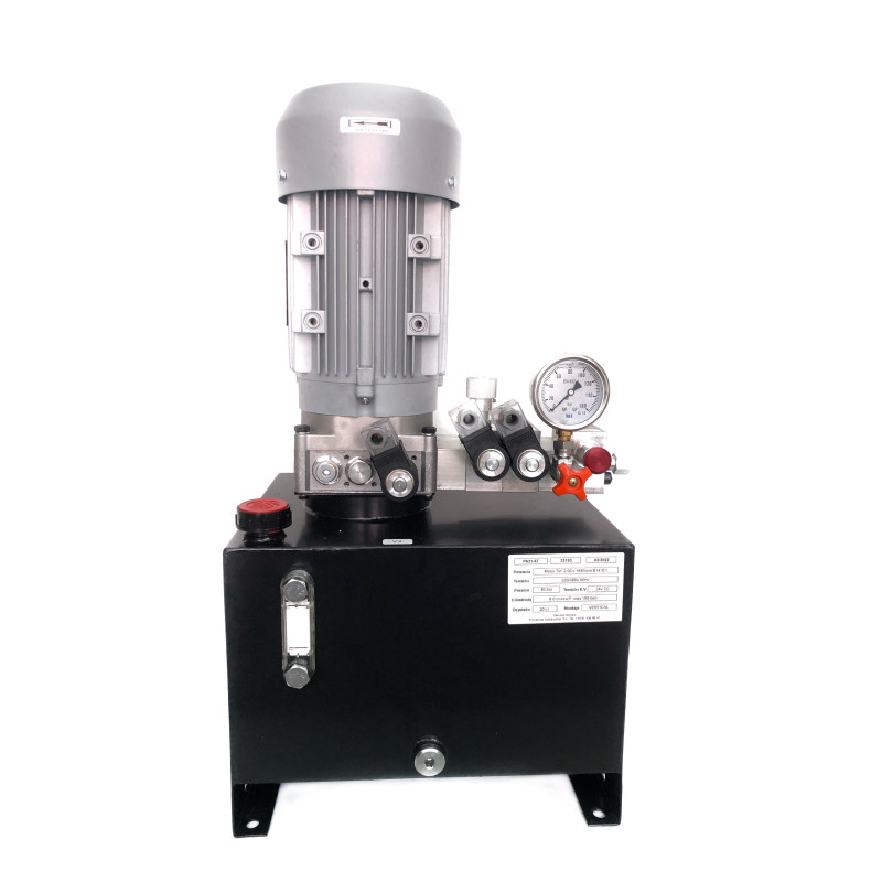 Single-phase hydraulic unit, 3 HP, 220V, 23.3 cc/rev, 1500 rpm, working pressure 250